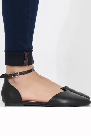 - Kelsa Customer satisfaction Black Flat Shoes PU Exceptional value Pointed
