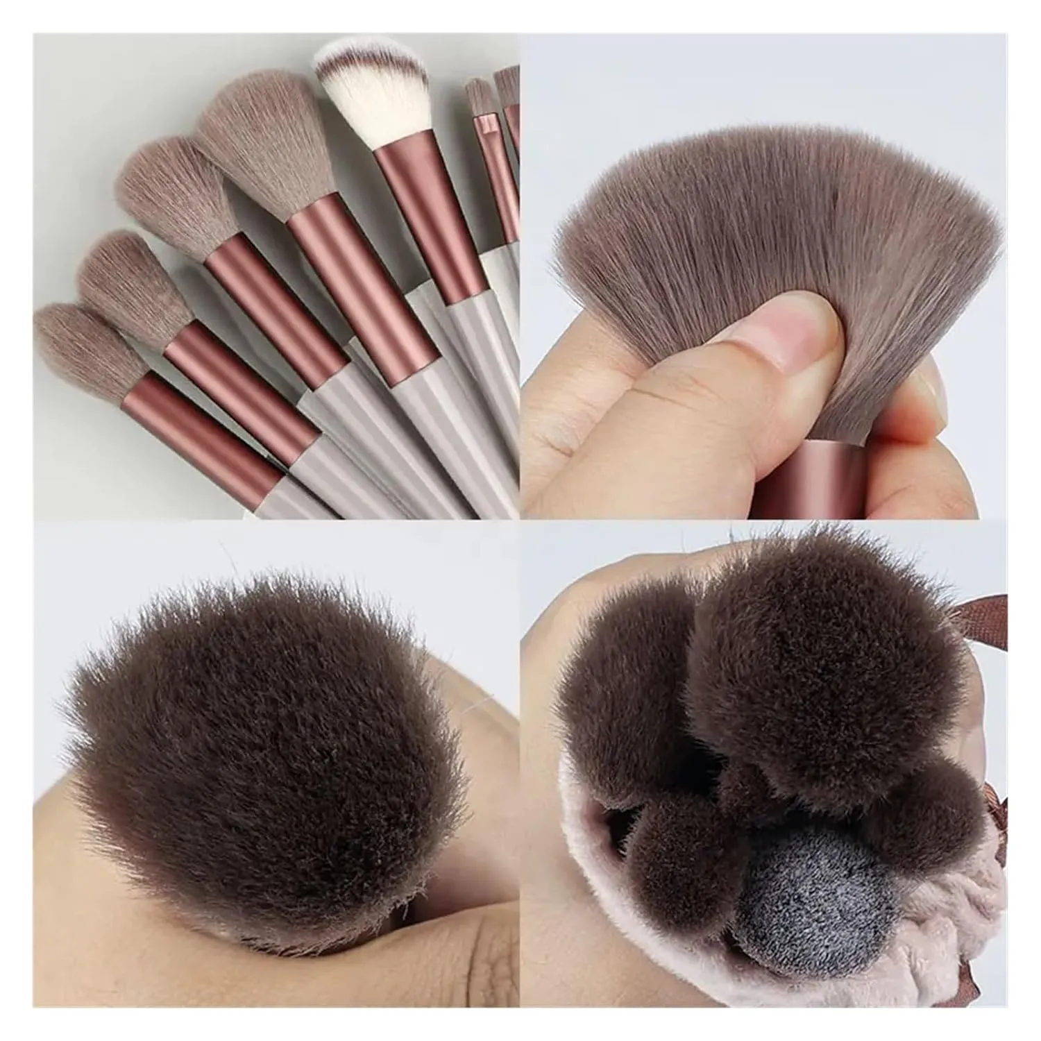 13Pcs Makeup Brushes Set Soft Fluffy Eye Shadow Highlighter Concealers Brush Blush Loose Powder Brush Blending Women Beauty Tool(Yellow with bag)