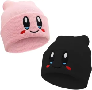 2 Packs Kid-by Beanie Adult Size Anime Hat Accessory Kawaii, Medium-Large