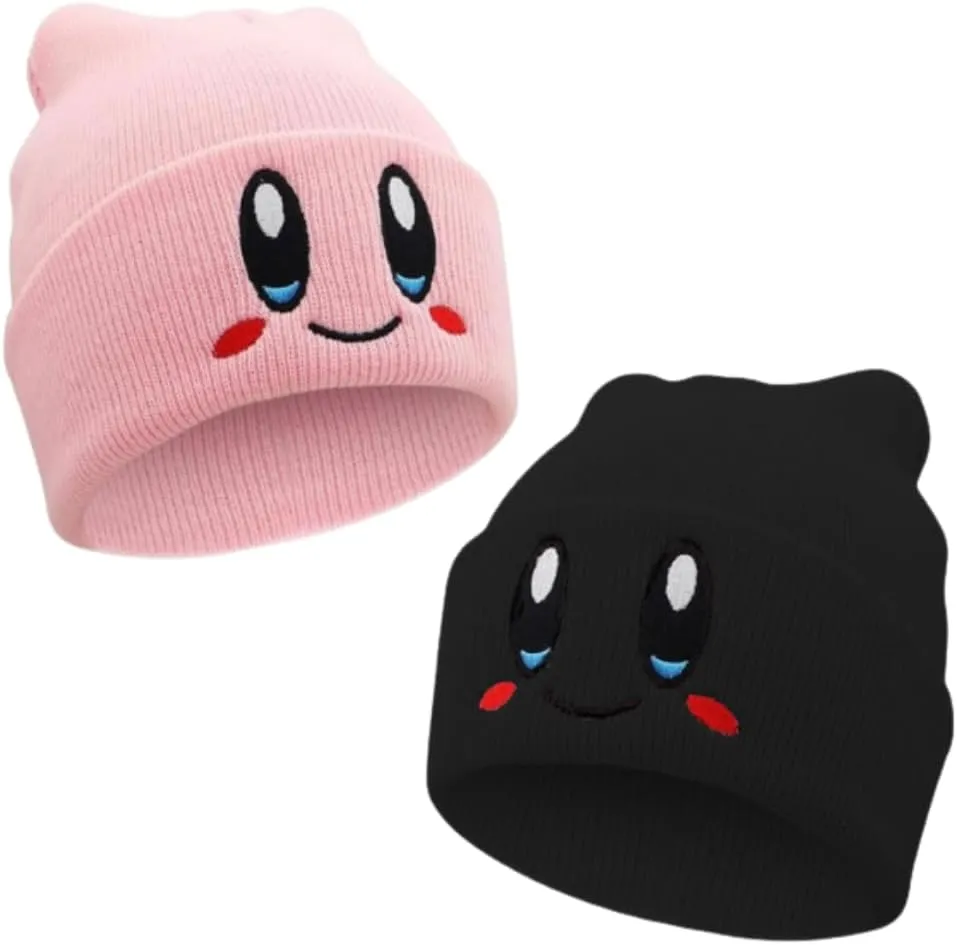 2 Packs Kid-by Beanie Adult Size Anime Hat Accessory Kawaii, Medium-Large