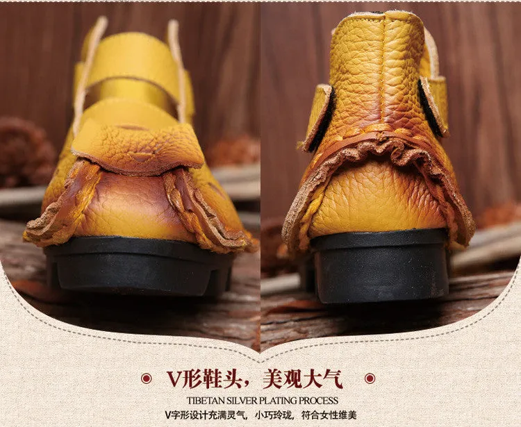 2017 Summer New Soft Bottom Flat Genuine Leather Women Shoes