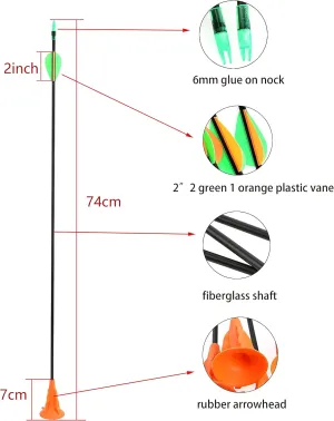 29 Inch Fiberglass Suction Cup Arrows Sucker Arrows Game Arrows Safty Arrows for Outdoor Target Sports Game