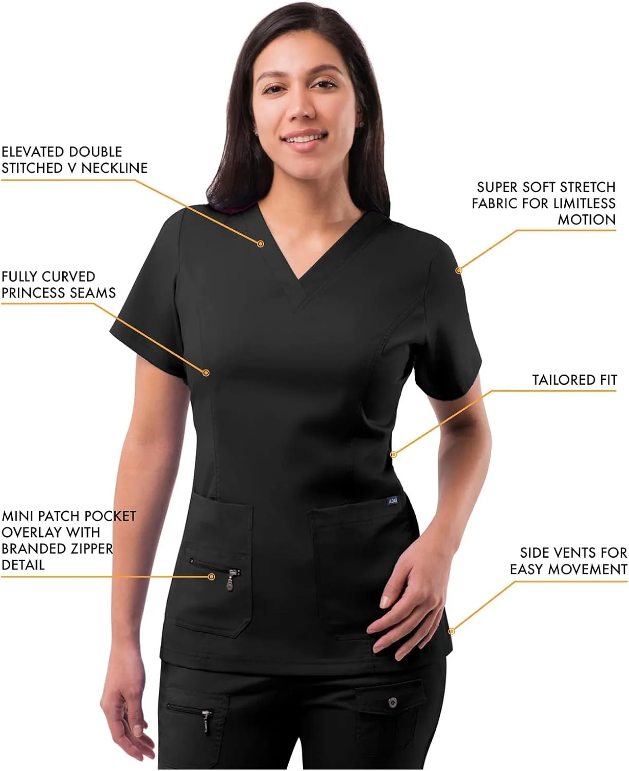 Adar Pro Flawless Plus Scrub Set for Women - Elevated V-Neck Top & Jogger Scrub Pants