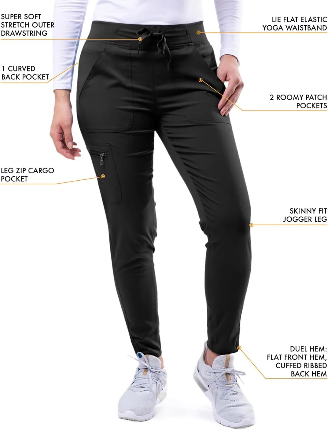 Adar Pro Flawless Plus Scrub Set for Women - Elevated V-Neck Top & Jogger Scrub Pants