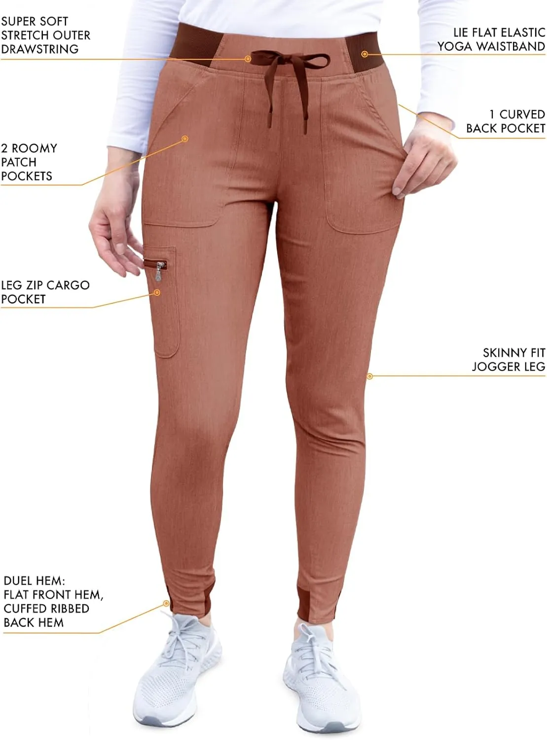 Adar Pro Scrubs for Women - Ultimate Yoga Jogger Scrub Pants