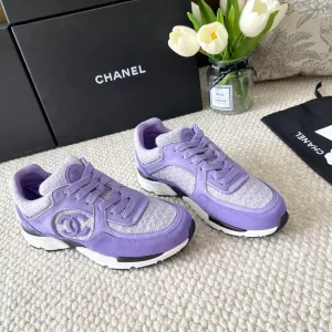 Affordable delivery fees Safe CHANEL IRIS PURPLE SNEAKER SUEDE AND WOOL IN TWEED
