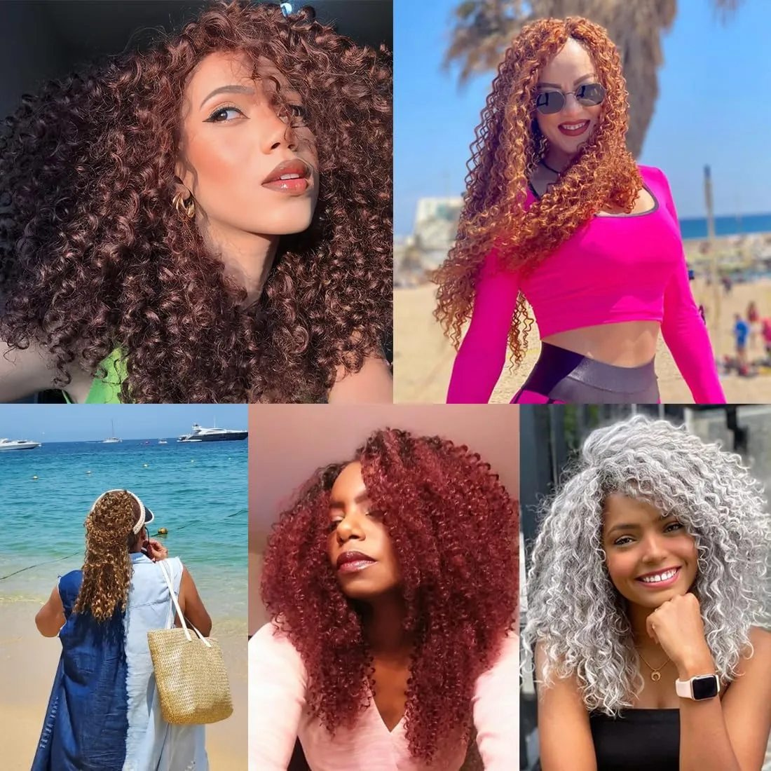 Afro Kinky Curly Synthetic Hair Weave 3 Bundles 18 20 22 Inches 300 Gram Jerry Curly Bundles High Temperature Fiber Hair Extensions for Black Women Color Black