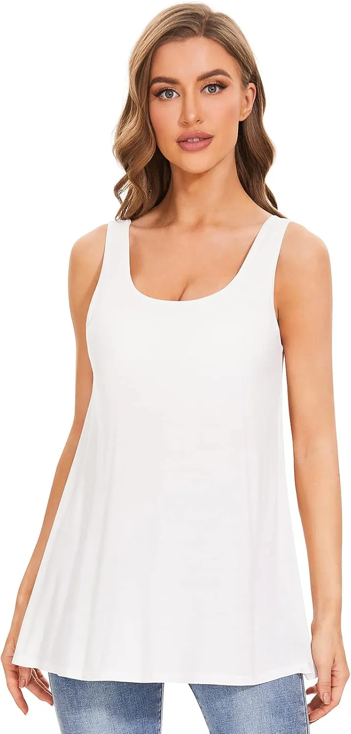 Air Curvey Tank Tops for Women Build in Bra Casual Flowy Tank Pleated Loose Fit S-XXXXL