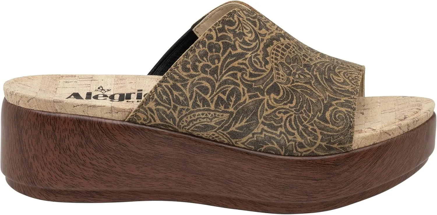 Alegria Triniti - Timeless Leather Platform Sandal - Comfort, Arch Support and Stylish Women's Sandal for Everyday Elegance - Slip-Resistant Wedge Slide