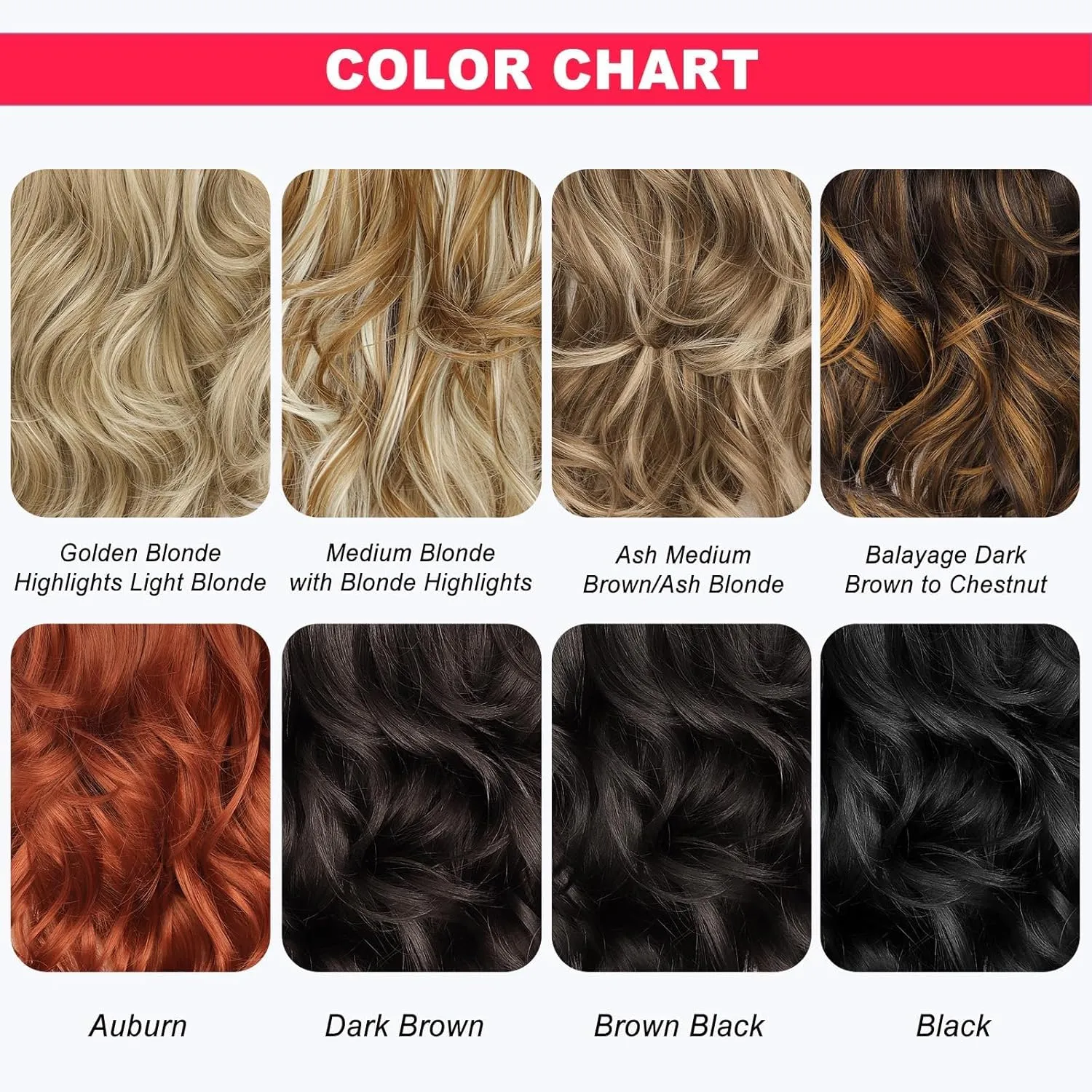 ALXNAN Clip in Hair Extensions, Black Long Wavy Hair Extensions for Women Clip Ins Soft Full Head Synthetic Hairpieces 20 Inch