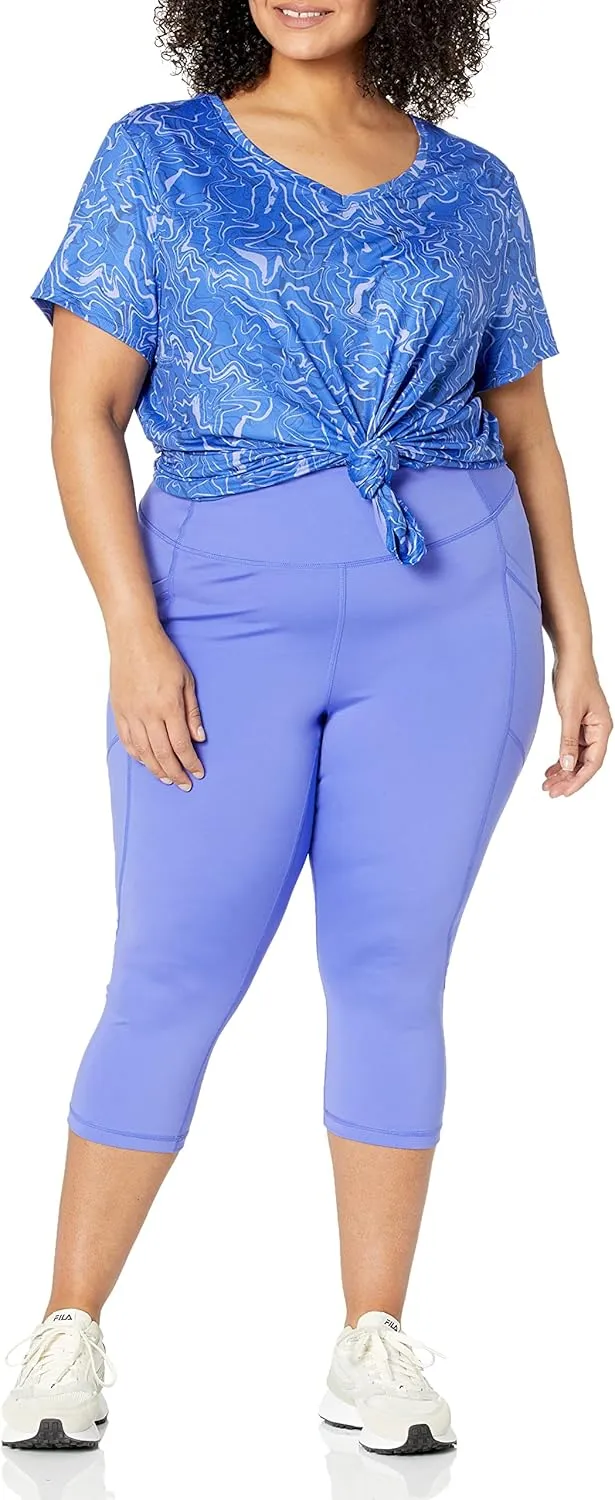 Amazon Essentials Women's Active Sculpt Workout Athleisure High Rise Capri Leggings with Pockets (Available in Plus Size)
