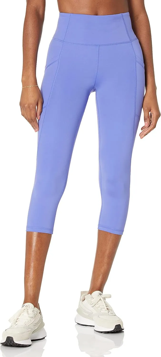 Amazon Essentials Women's Active Sculpt Workout Athleisure High Rise Capri Leggings with Pockets (Available in Plus Size)