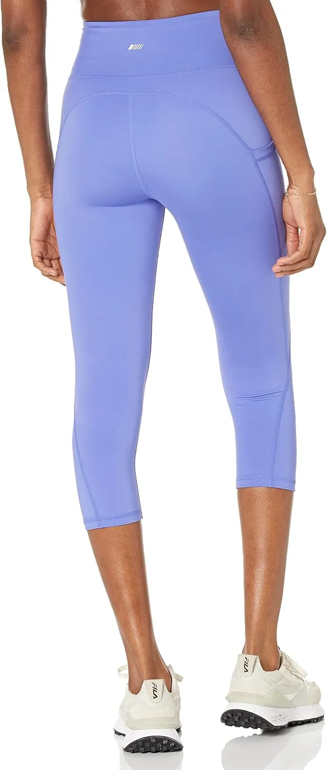 Amazon Essentials Women's Active Sculpt Workout Athleisure High Rise Capri Leggings with Pockets (Available in Plus Size)