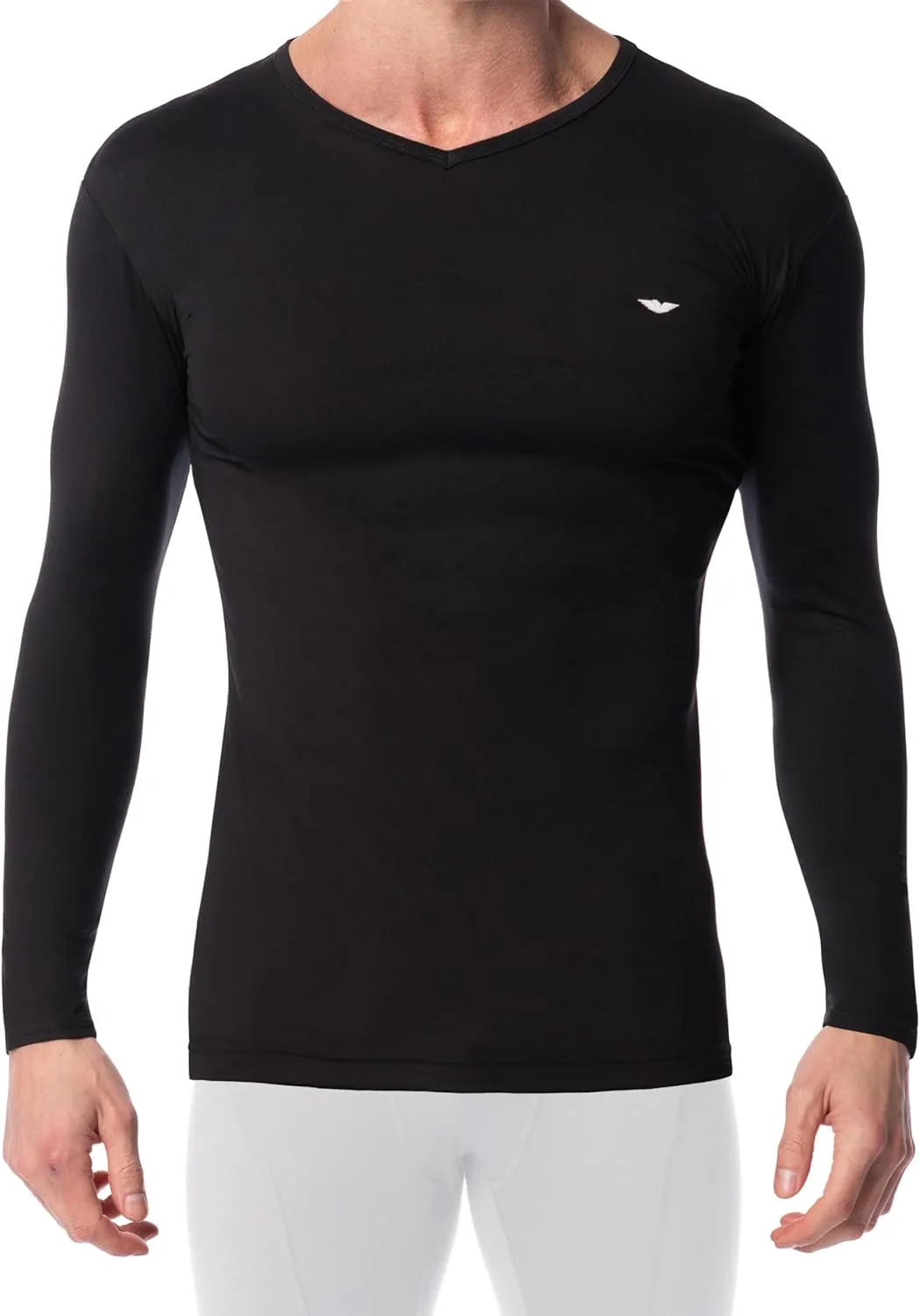AMERICAN HEAVEN Men's 3 Pack Base Layer Long Sleeve Thermal V Neck Top | Soft & Lightweight Fleece Lined Shirts