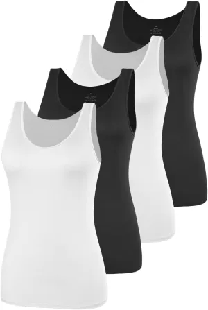 AMVELOP Basic Tank Top for Women Undershirts Sleeveless Layering Tank Top 2-4 Pack