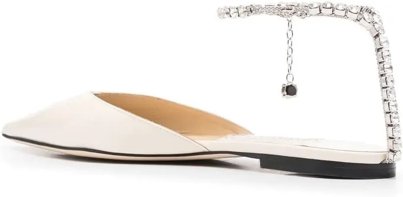 Arqa Women's Ballet Flat Crystal Ankle Strap Low Heels Dressy Comfortable Flats Shoes