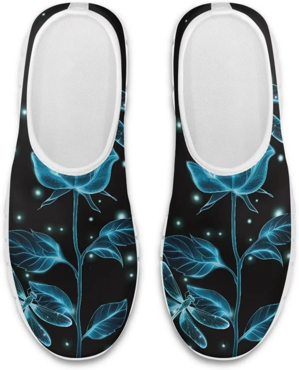 Art Pattern Walking Shoes for Women Slip On Casual Mesh Loafers Lightweight Comfort Ladies Fashion Sneaker for Outdoors Black US Size 5.5-11.5