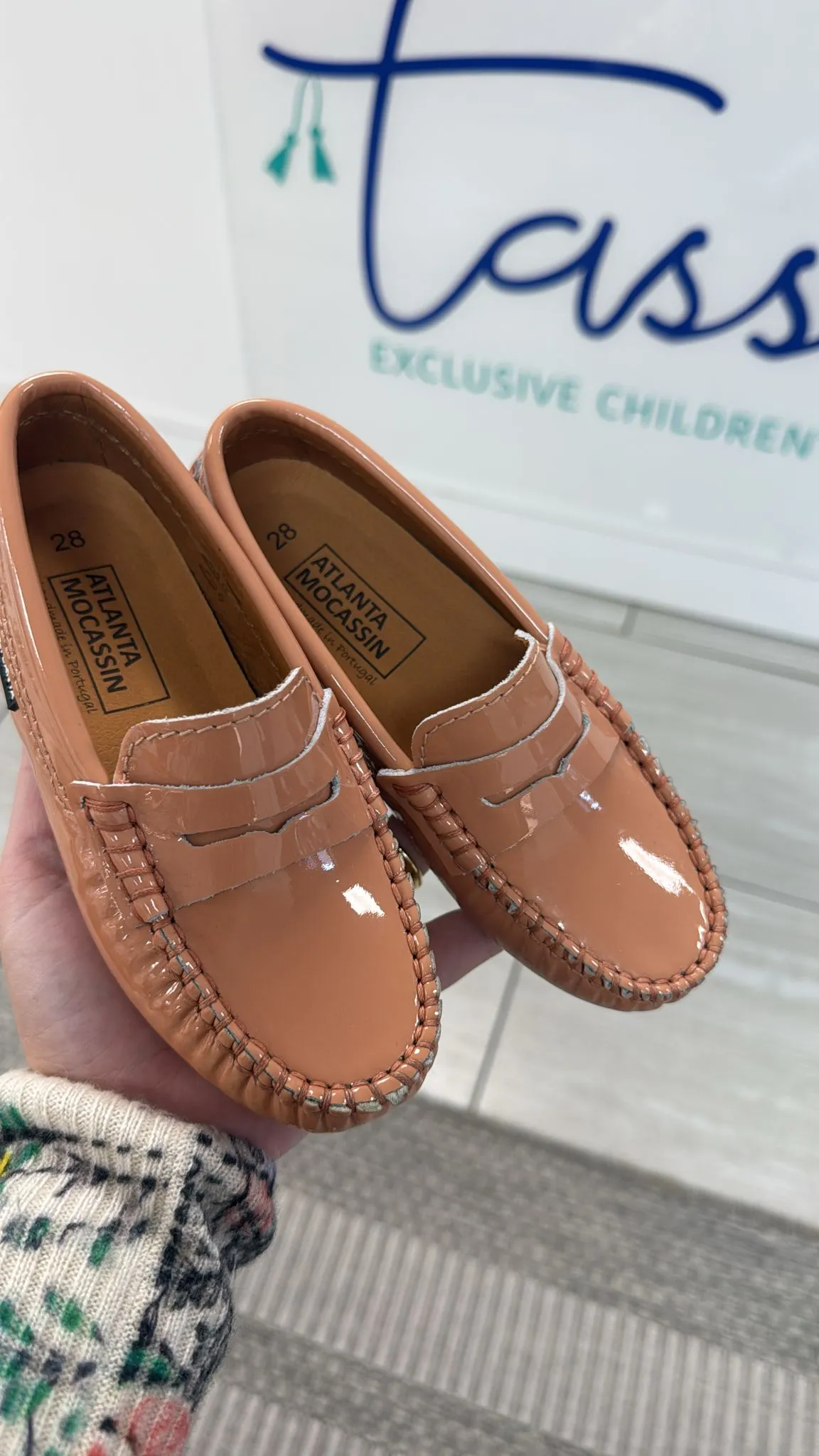 Atlanta Mocassin Peach Patent Penny Driver