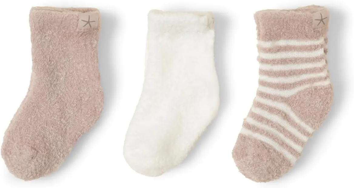 Barefoot Dreams Unisex Baby CozyChic Lite Infant Socks 3 Pack