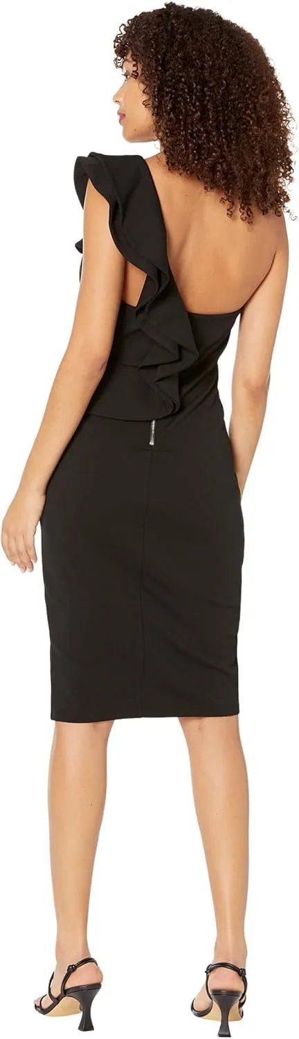 bebe Ruffle Sleeve Midi Dress