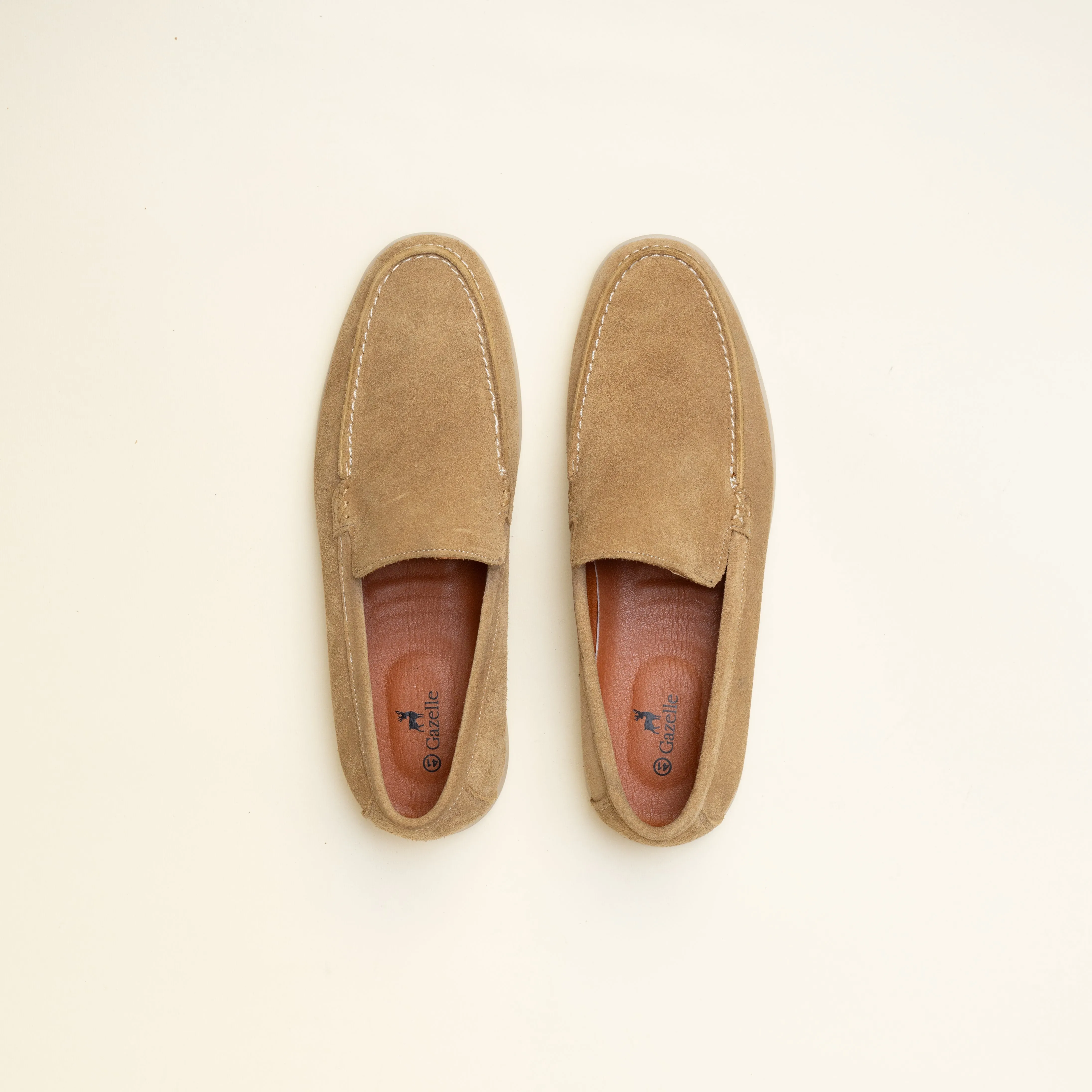 Beige Suede Loafer Sneakers
