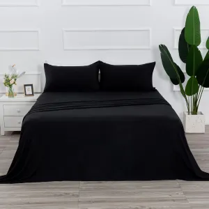Best Season Cotton Queen Size Sheet Set (Black) 4 Piece - 100% Cotton Sheets Set, Soft Cotton Bed Sheets Sets with Deep Pocket fit Up to 16 inch