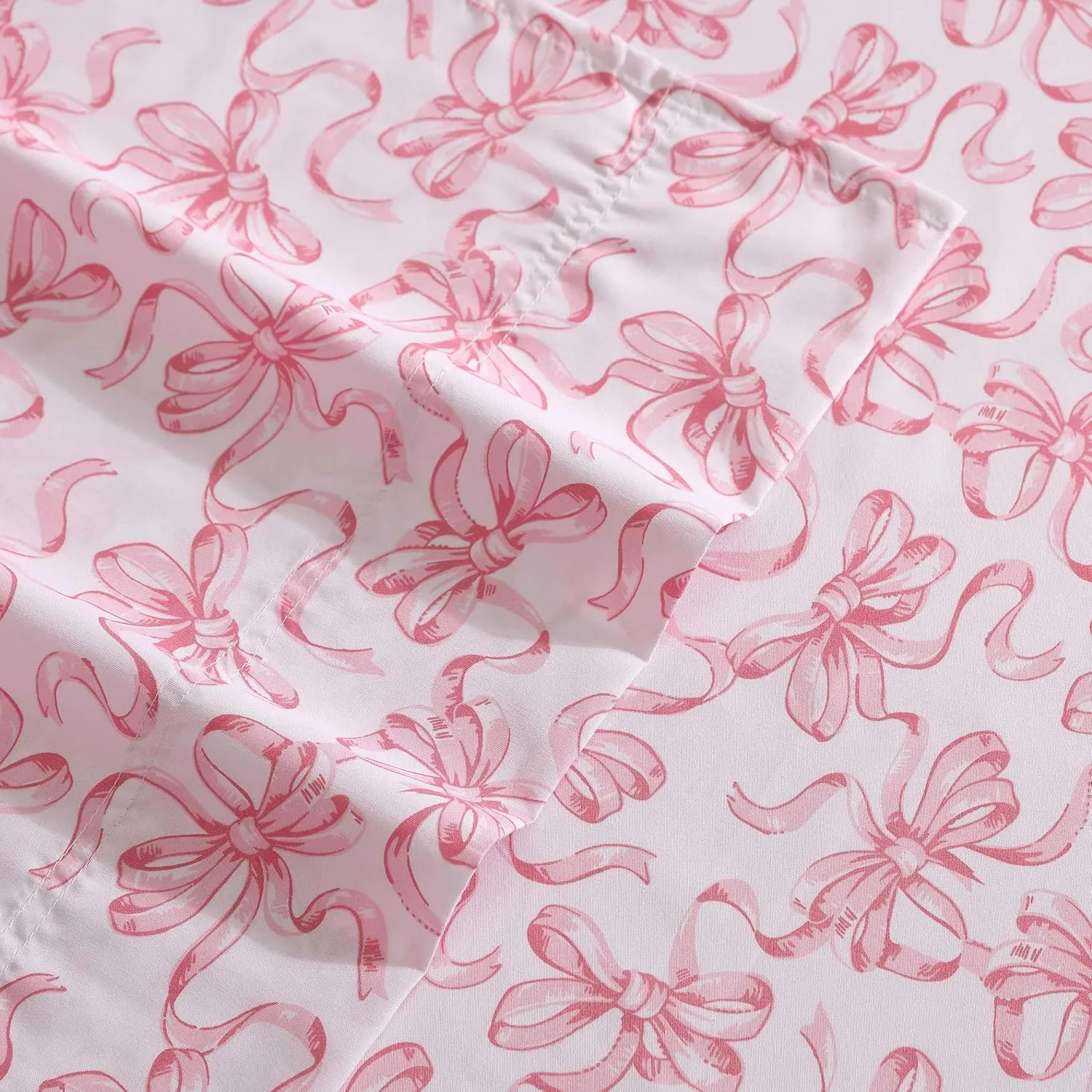 Betsey Johnson - Queen Bed Sheets, Soft & Lightweight Bedding, Fade & Wrinkle Resistant (Ballet Bows Pink, Queen)