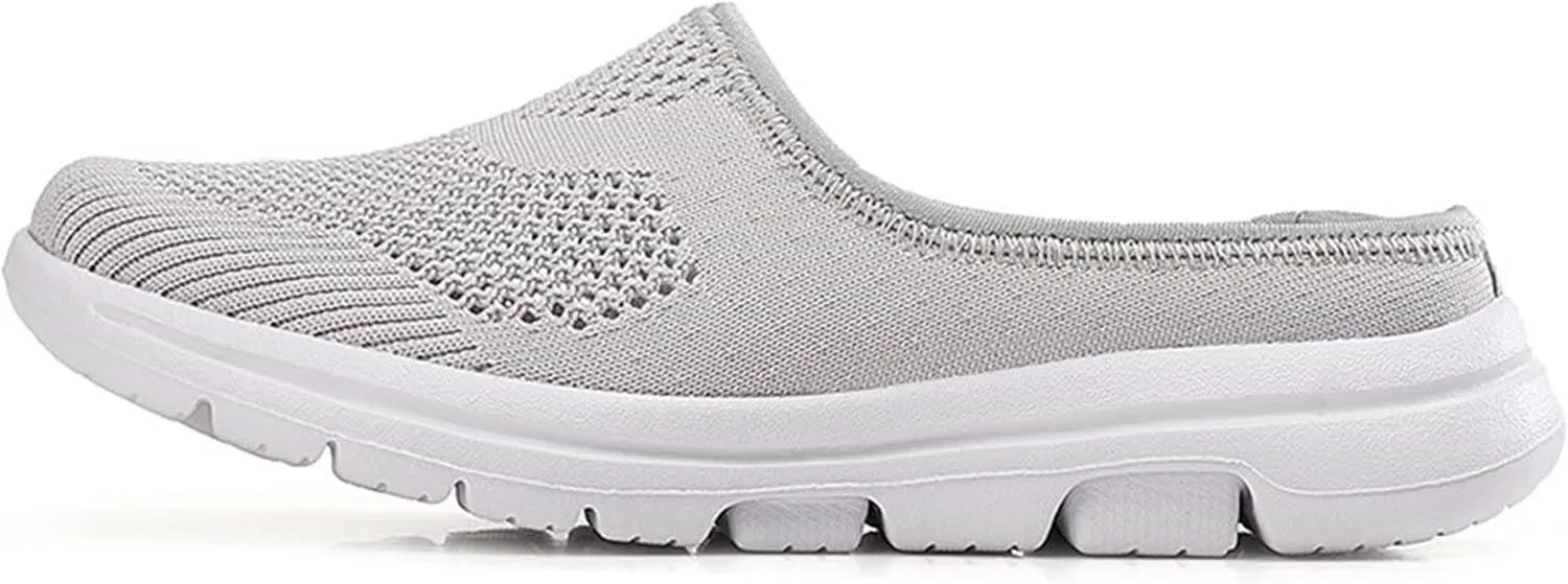 BIFINI Womens Backless Sneakers Mesh Slip-on Mule Shoes Breathable Slippers