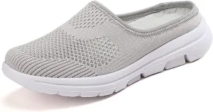 BIFINI Womens Backless Sneakers Mesh Slip-on Mule Shoes Breathable Slippers
