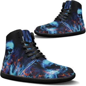Binienty Men Women High Top Barefoot Shoes Lace Up PU Leather Sneaker Anti Slip