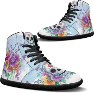 Binienty Men Women High Top Barefoot Shoes Lace Up PU Leather Sneaker Anti Slip