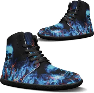 Binienty Men Women High Top Barefoot Shoes Lace Up PU Leather Sneaker Anti Slip