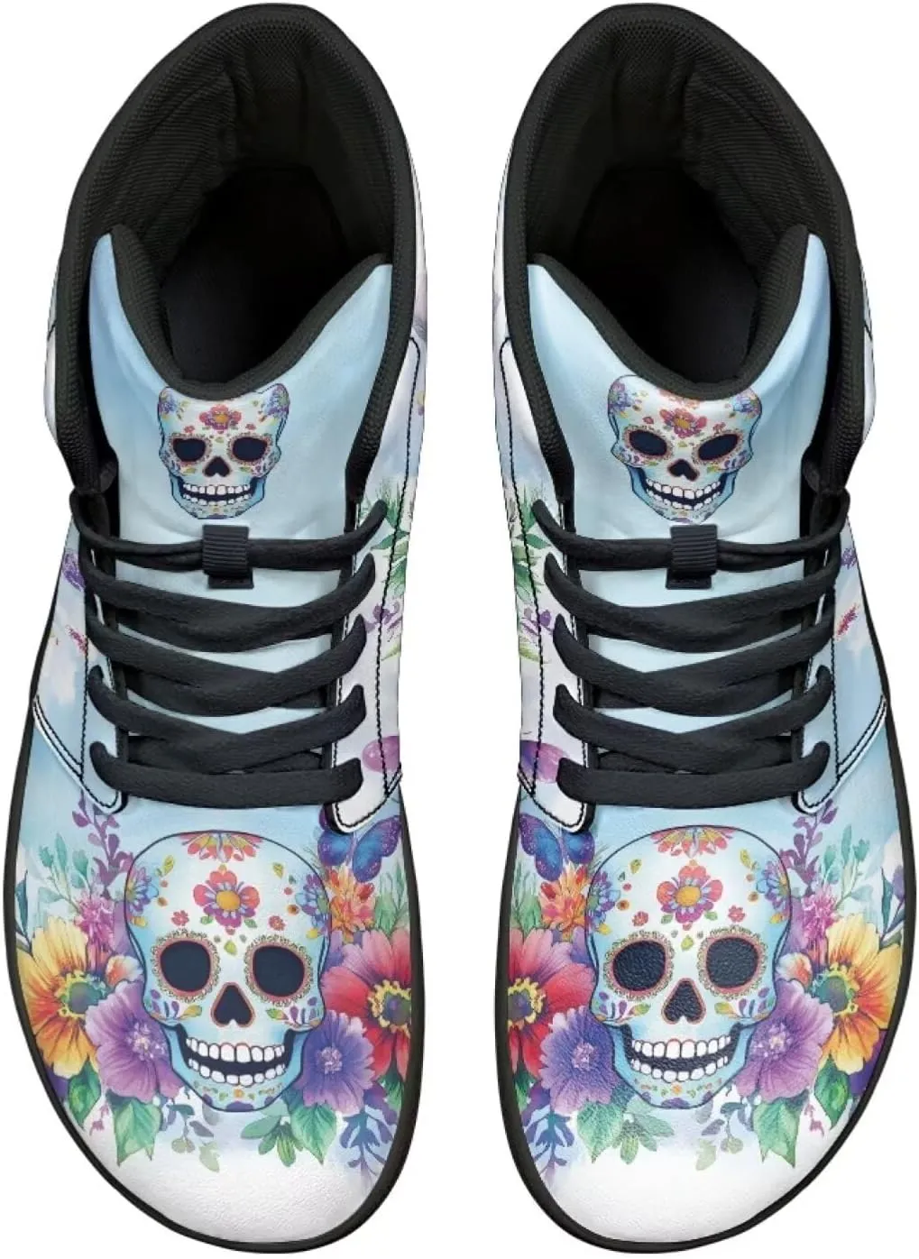 Binienty Men Women High Top Barefoot Shoes Lace Up PU Leather Sneaker Anti Slip