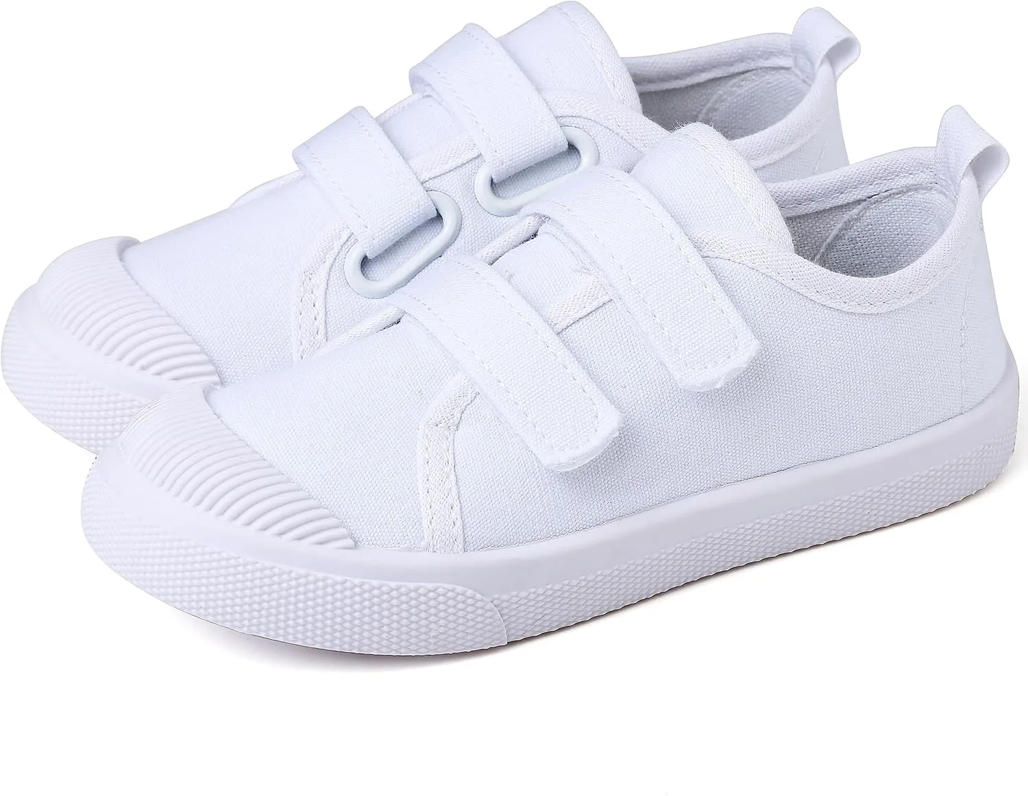 Boy's Girl's Toddlers Canvas Sneakers Slip-On Lightweight Kids White Sneakers Casual Skin-Friendly Walking Running Shoes(Toddle/Little Kids/Big Kids)