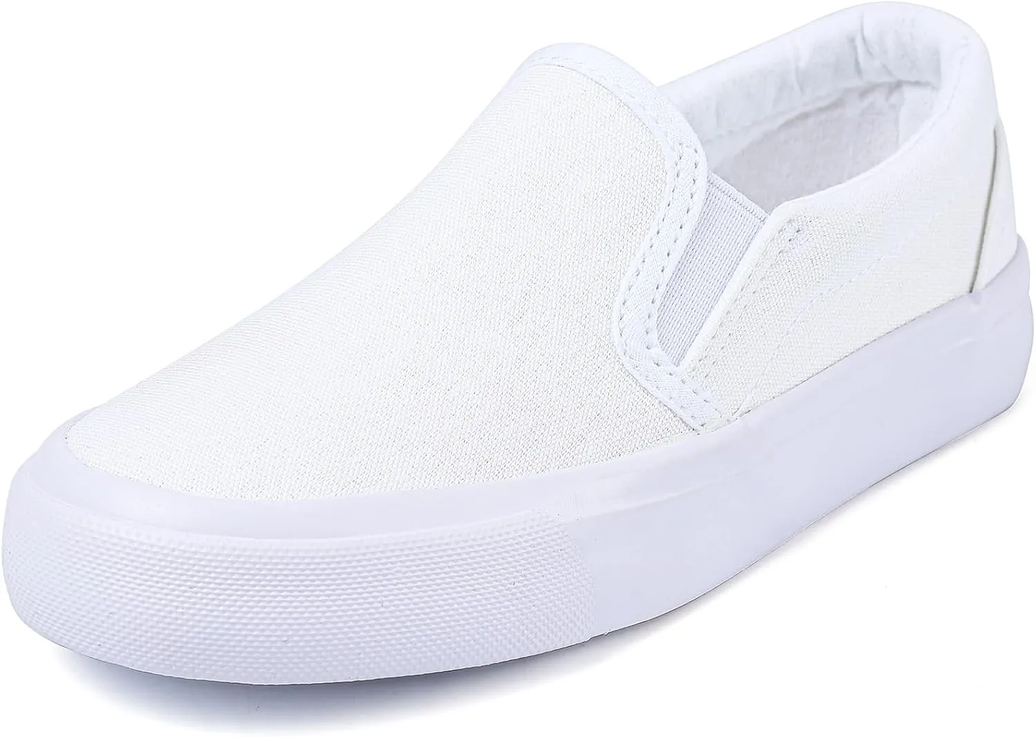 Boy's Girl's Toddlers Canvas Sneakers Slip-On Lightweight Kids White Sneakers Casual Skin-Friendly Walking Running Shoes(Toddle/Little Kids/Big Kids)