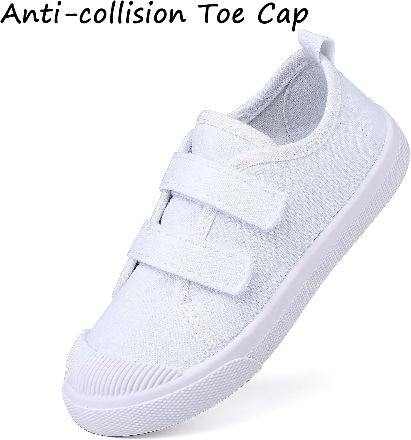 Boy's Girl's Toddlers Canvas Sneakers Slip-On Lightweight Kids White Sneakers Casual Skin-Friendly Walking Running Shoes(Toddle/Little Kids/Big Kids)