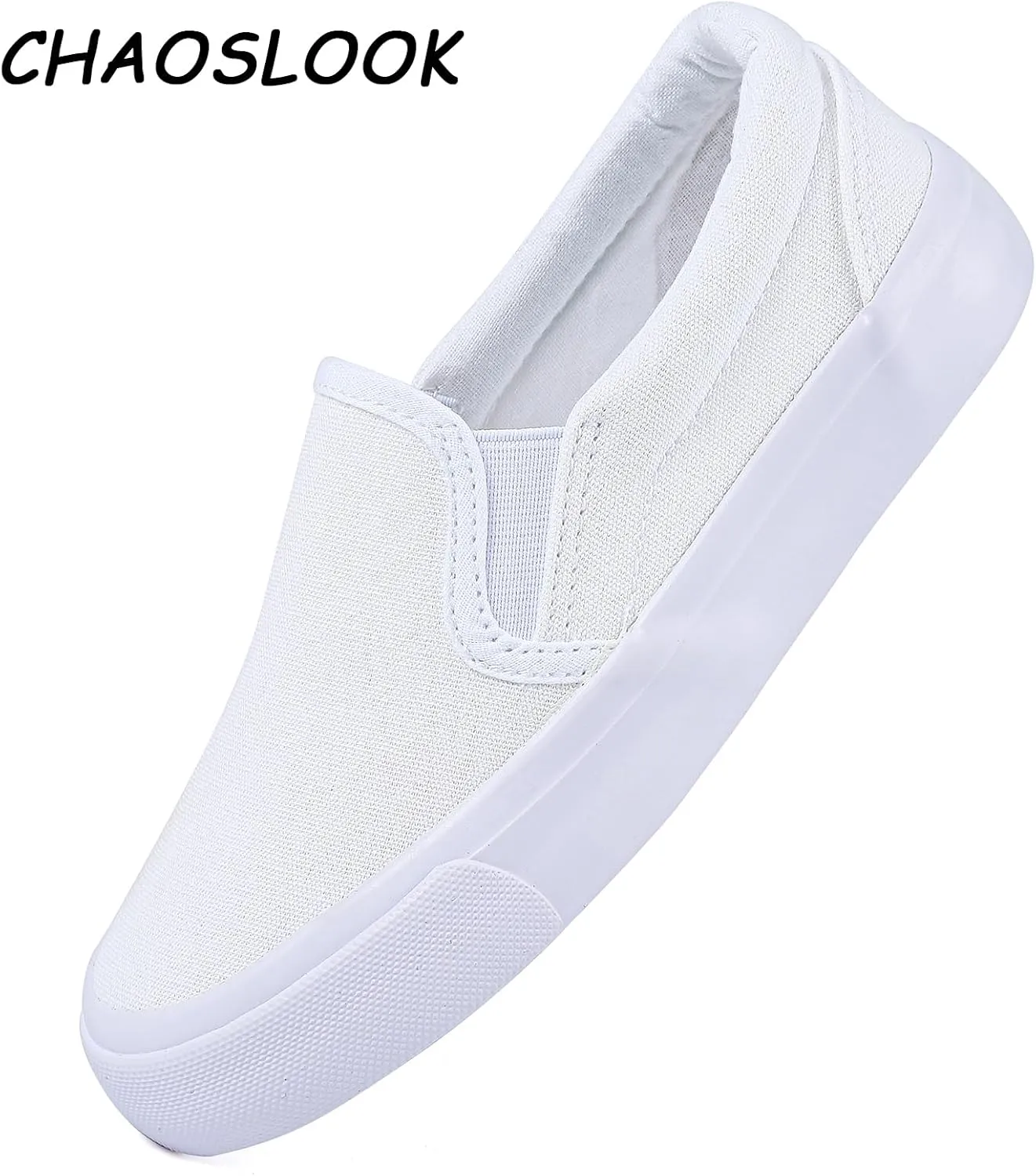 Boy's Girl's Toddlers Canvas Sneakers Slip-On Lightweight Kids White Sneakers Casual Skin-Friendly Walking Running Shoes(Toddle/Little Kids/Big Kids)