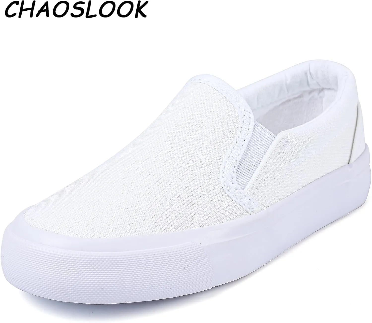 Boy's Girl's Toddlers Canvas Sneakers Slip-On Lightweight Kids White Sneakers Casual Skin-Friendly Walking Running Shoes(Toddle/Little Kids/Big Kids)