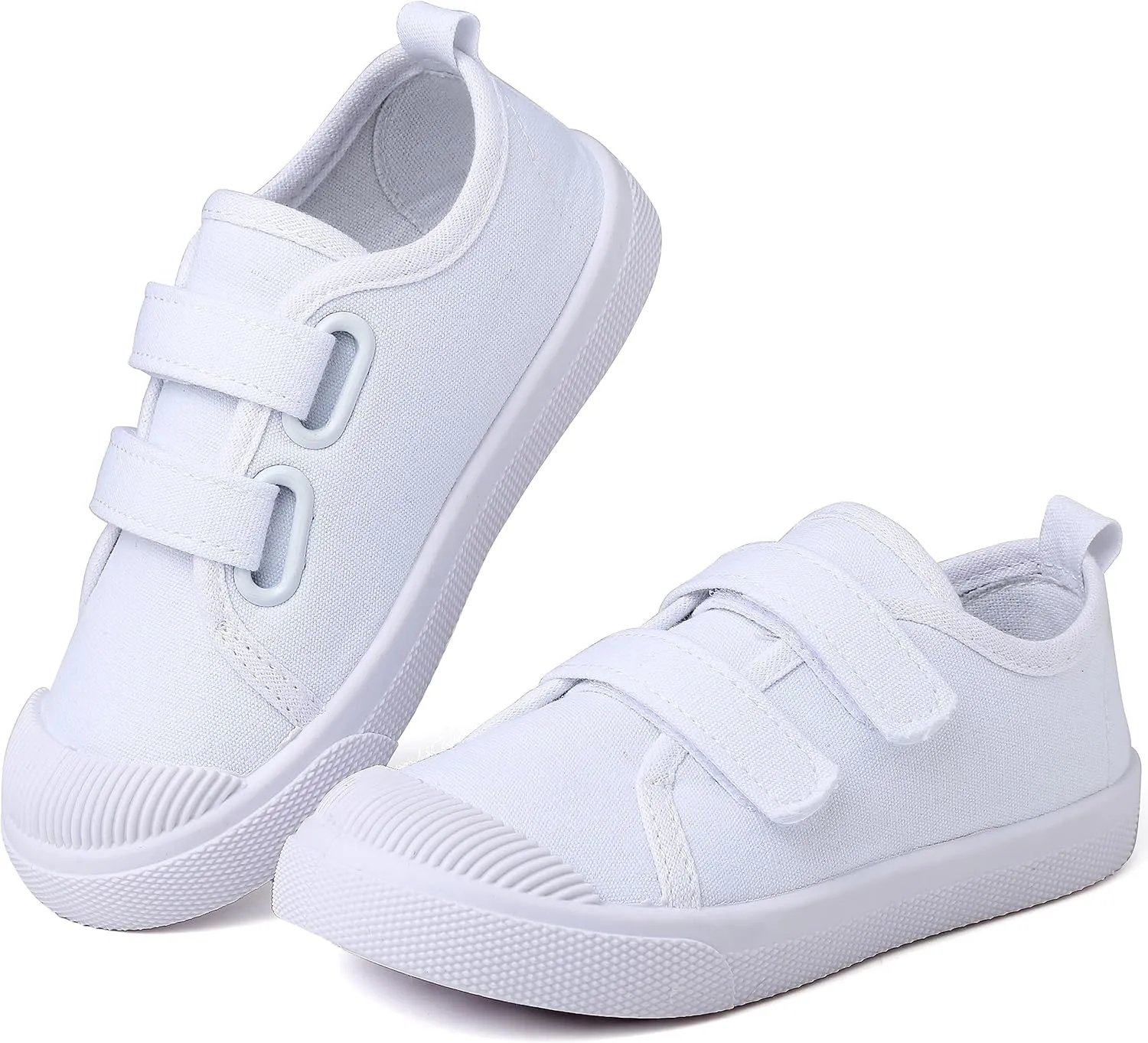 Boy's Girl's Toddlers Canvas Sneakers Slip-On Lightweight Kids White Sneakers Casual Skin-Friendly Walking Running Shoes(Toddle/Little Kids/Big Kids)