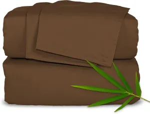 California King Sheets by Pure Bamboo, Genuine 100% Organic Viscose Derived from Bamboo Bed Sheet Set, Soft & Cooling, Double Stitching, Lifetime Quality Promise (California King, Coconut Husk)