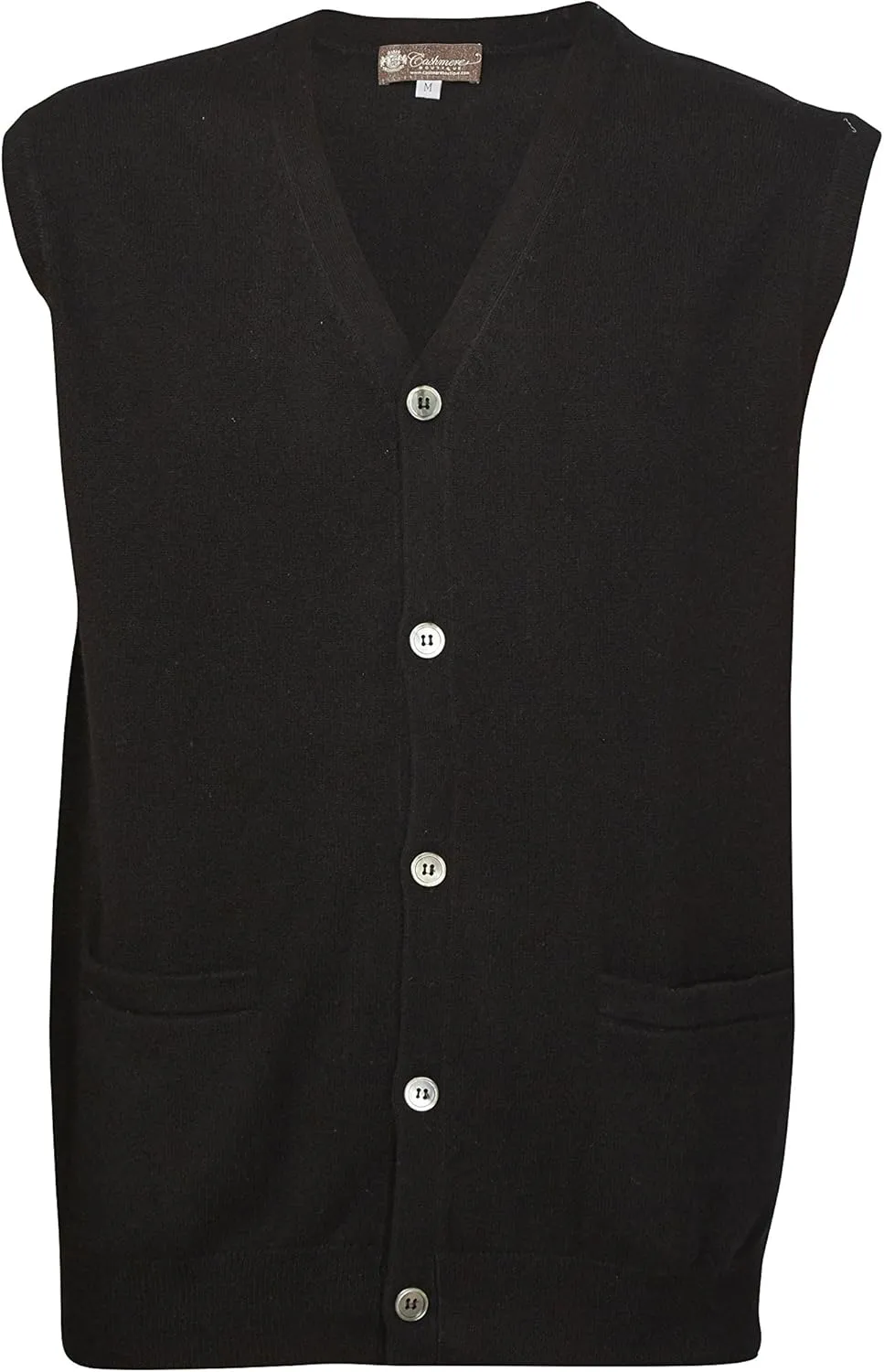 Cashmere Boutique 100% Pure Cashmere Pullover V Neck Sleeveless Sweater for Men – Classic, Vest Style, Soft and Warm Sweater