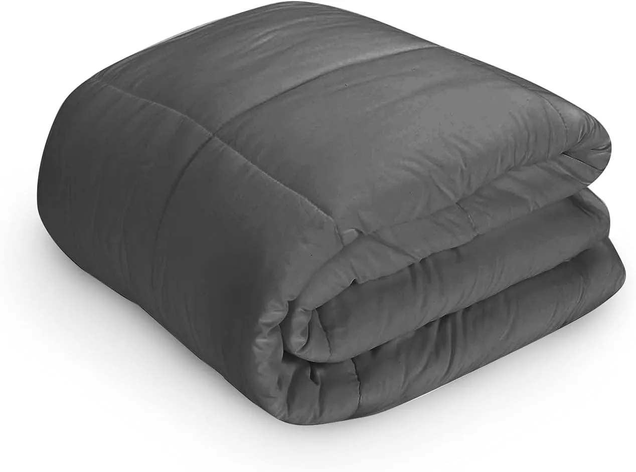 Clara Clark Comforter - All Season Down Alternative Bedding Comforter/Duvet Insert, Ultra Soft, Box Stitched. King Size, Gray