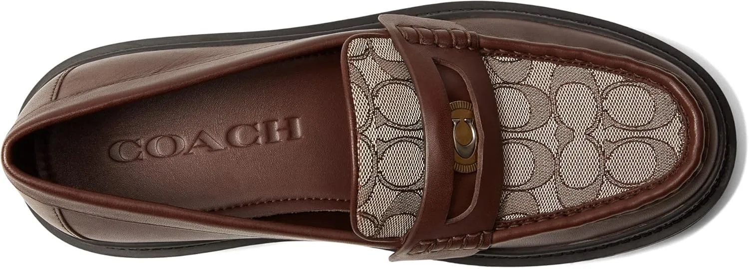 Coach Men's Casual Cooper Loafer with Signature Jacquard and Signature Coin