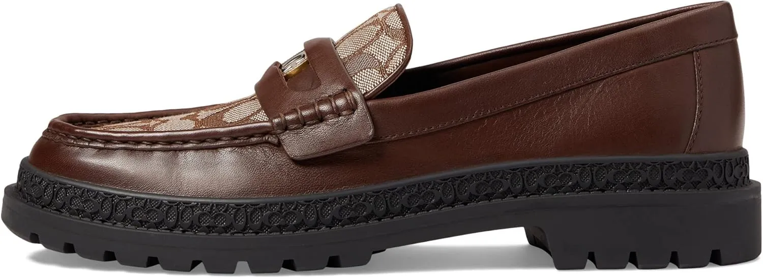 Coach Men's Casual Cooper Loafer with Signature Jacquard and Signature Coin
