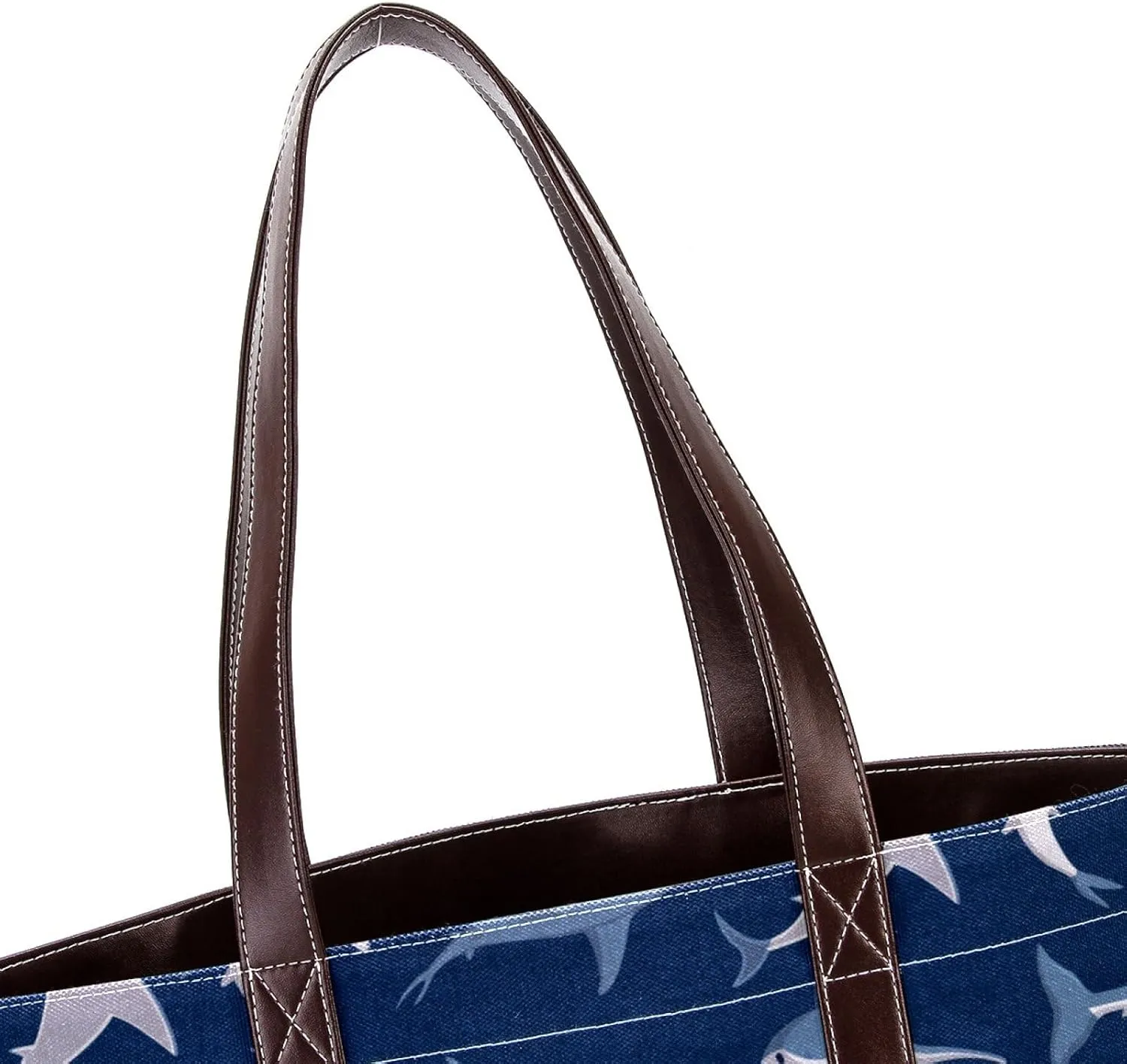 Colorful Ocean Shark Shoulder Purses for Women Large Soft Washed Leather Purses and Durable Handbags