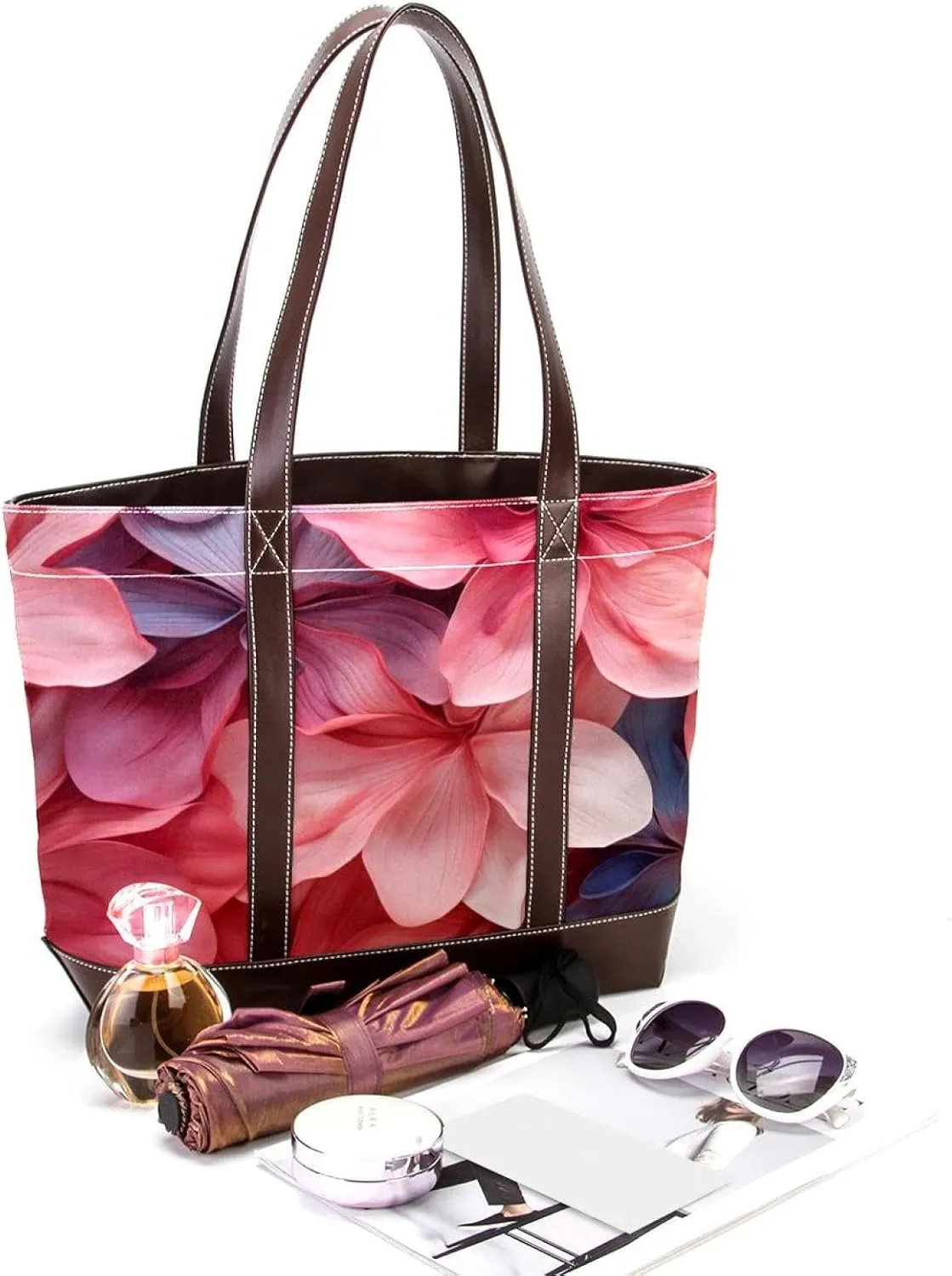 Colorful Petal Flowers-969 Shoulder Purses for Women Large Soft Washed Leather Purses and Durable Handbags