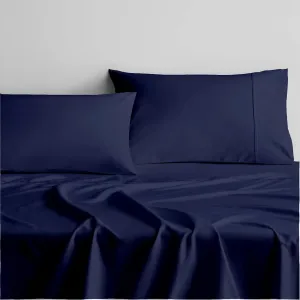 Cottingon RV King Sheets 72 x 80,Luxury Soft 100% Egyptian Cotton, 4 Pcs Camper Bedding Set to Fit Upto 15" Deep Custom RV Mattress, Navy Blue Solid