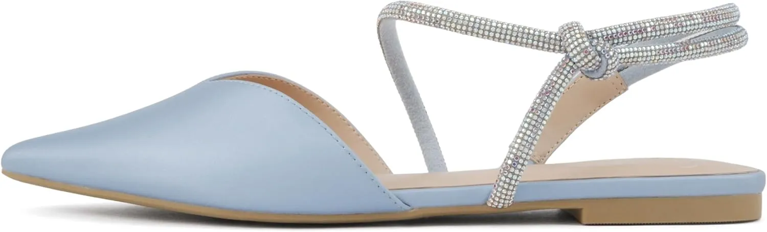 Delicious Victoria ~ Women Pointed Toe Slingback Flat Bridal Dress Pumps