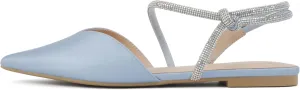 Delicious Victoria ~ Women Pointed Toe Slingback Flat Bridal Dress Pumps