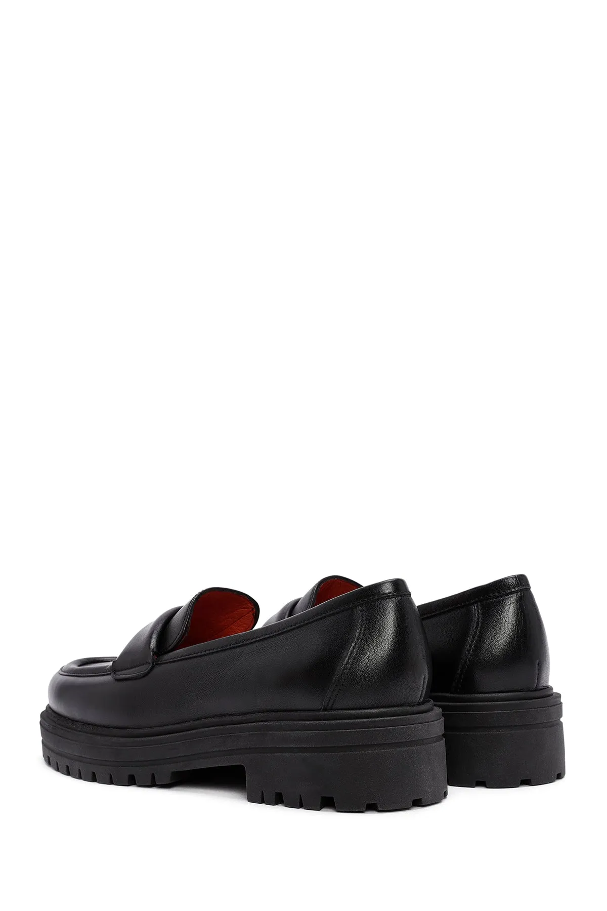Derimod Gritti Kadın Siyah Deri Maskülen Loafer